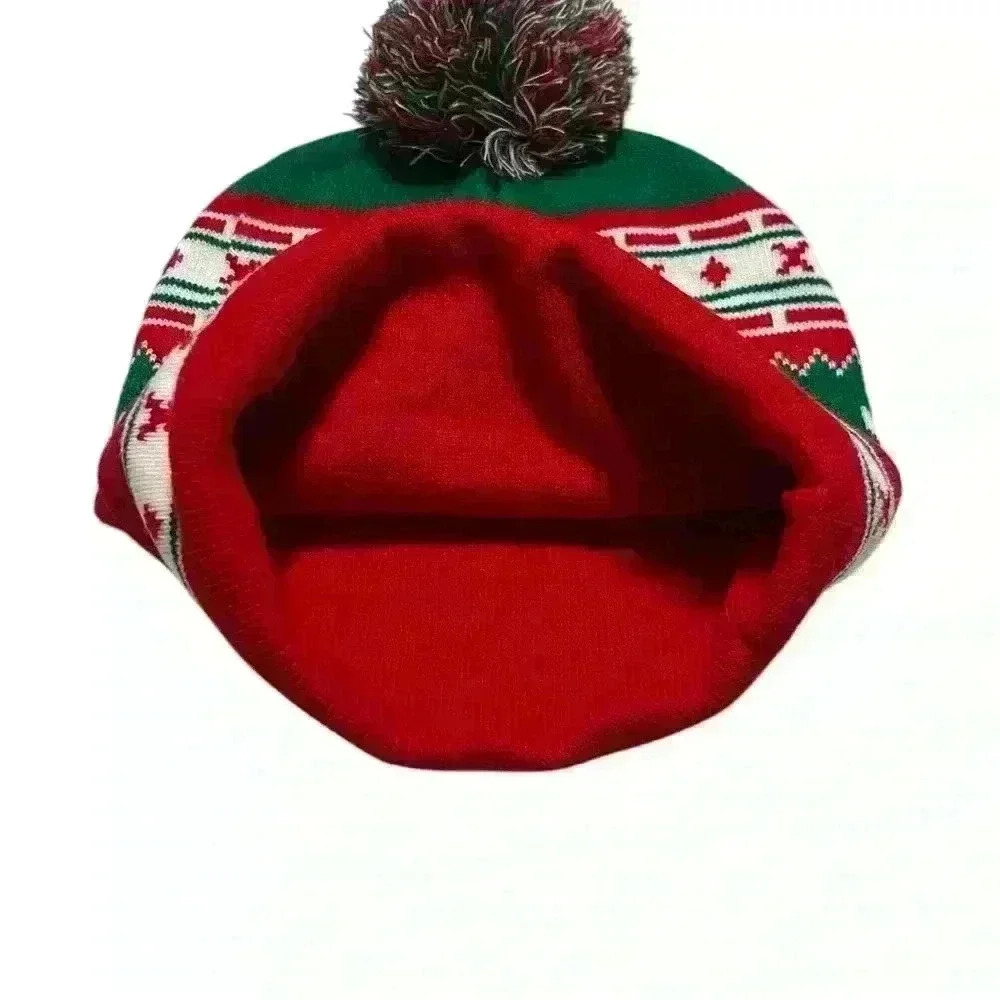 Festive Christmas Santa Unisex Winter Beanie with Pom Pom Ski Hat 🎄🎅🤶 - Picture 5 of 5